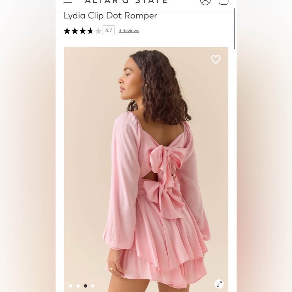 Altar’d state pink Lydia clip dot romper